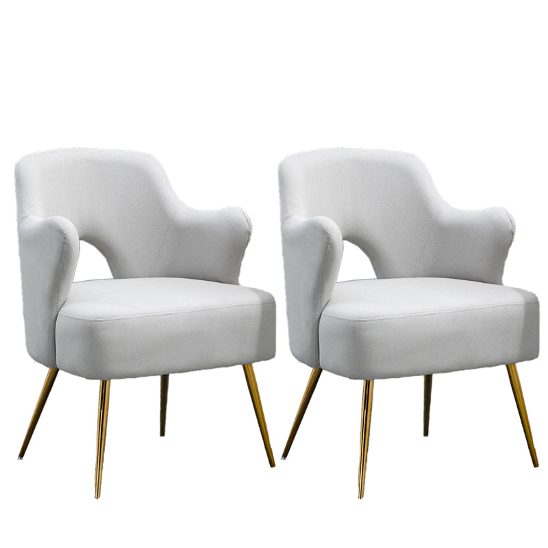 Nordic Fabric Arms Included with Goldtone Legs Fixed Back Accent Armchair