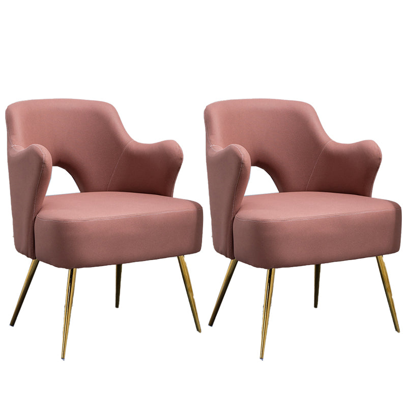 Nordic Fabric Arms Included with Goldtone Legs Fixed Back Accent Armchair