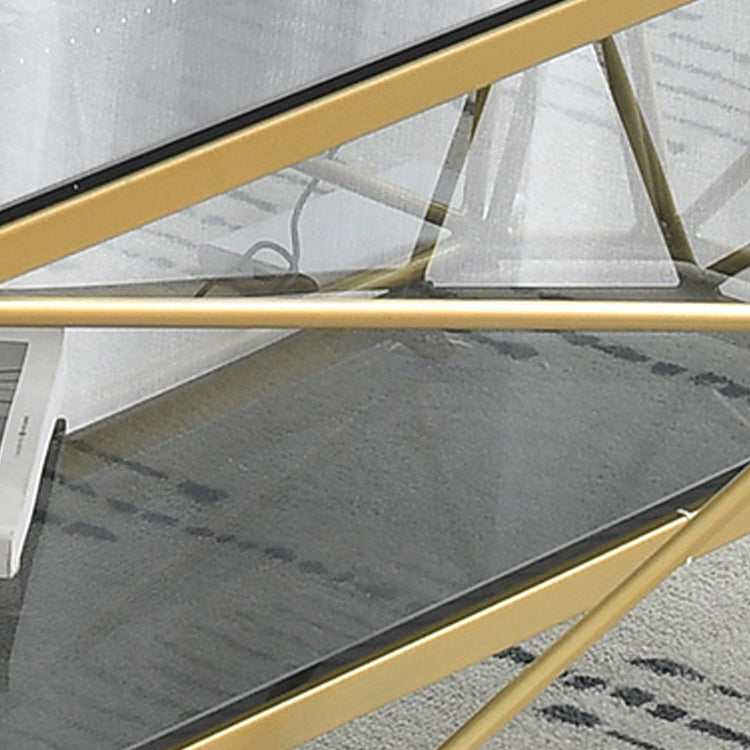 Modern Frame Coffee Table Glass Top Cocktail Table for Living Room