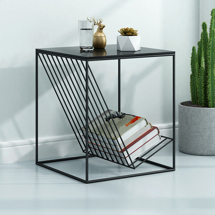 Modern Frame Coffee Table Glass Top Coffee Cocktail Table for Living Room