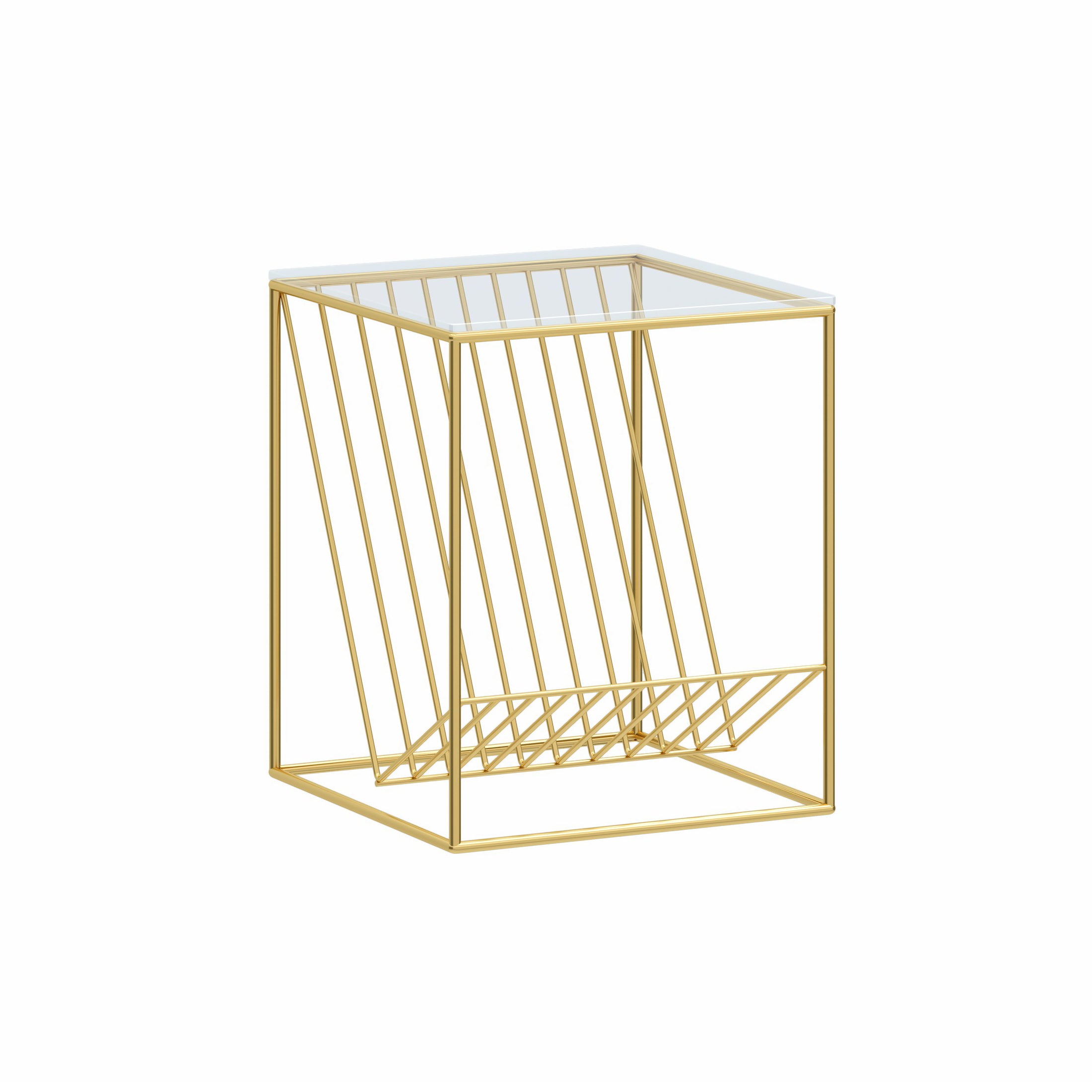 Modern Frame Coffee Table Glass Top Coffee Cocktail Table for Living Room