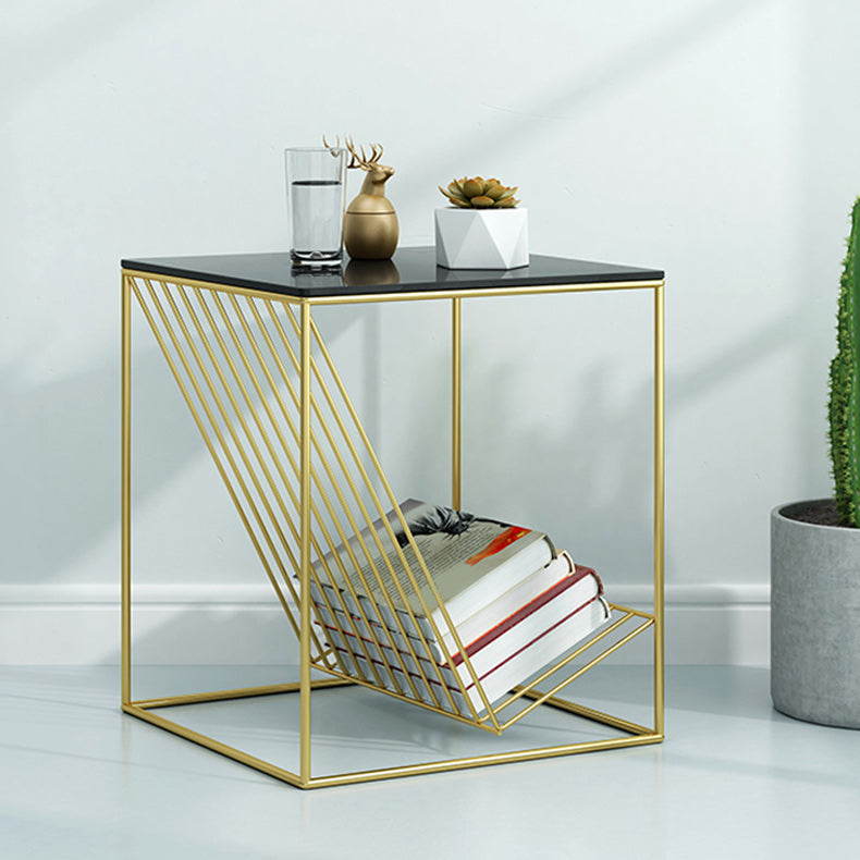 Modern Frame Coffee Table Glass Top Coffee Cocktail Table for Living Room