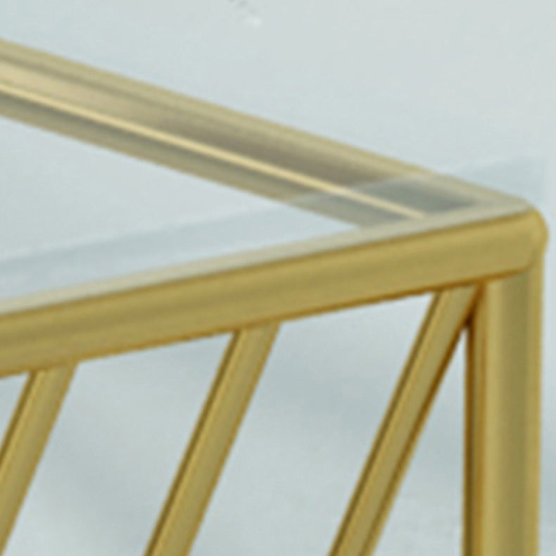 Modern Frame Coffee Table Glass Top Coffee Cocktail Table for Living Room