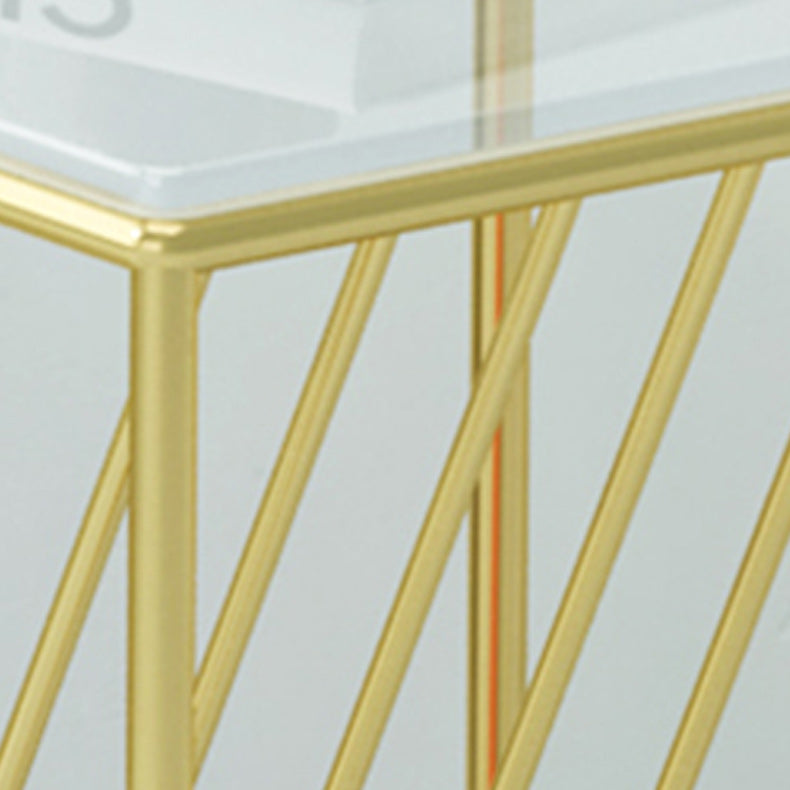 Modern Frame Coffee Table Glass Top Coffee Cocktail Table for Living Room