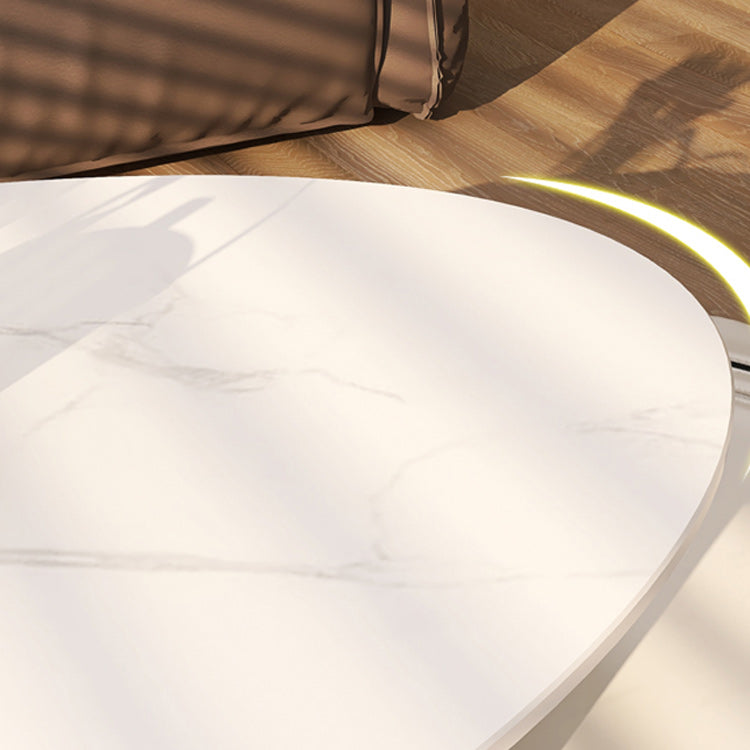Glam Abstracts Cocktail Table Oval Coffee Cocktail Table for Living Room