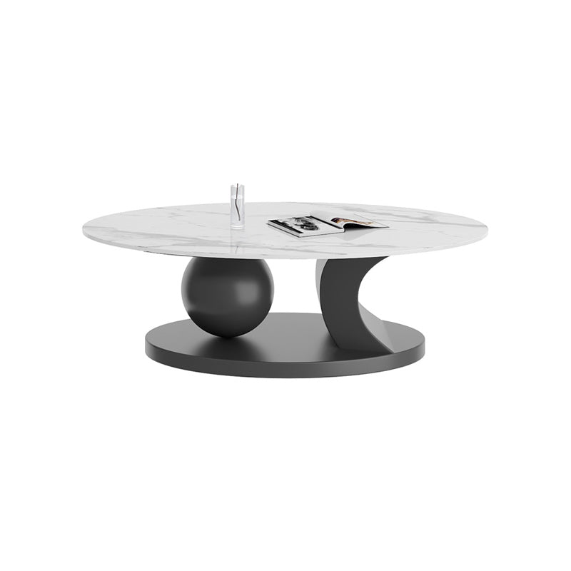 Glam Abstracts Coffee Cocktail Table Oval Cocktail Table for Home