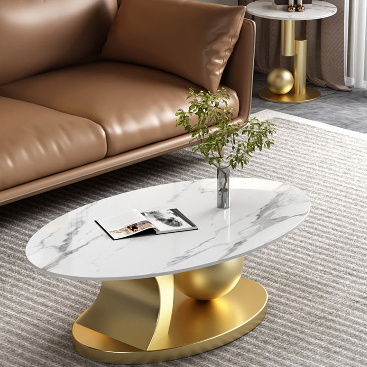 Glam Abstracts Coffee Cocktail Table Oval Cocktail Table for Home
