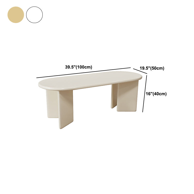 Contemporary Oval Soli Wood Coffee Table with 4 Legs Cocktail Table