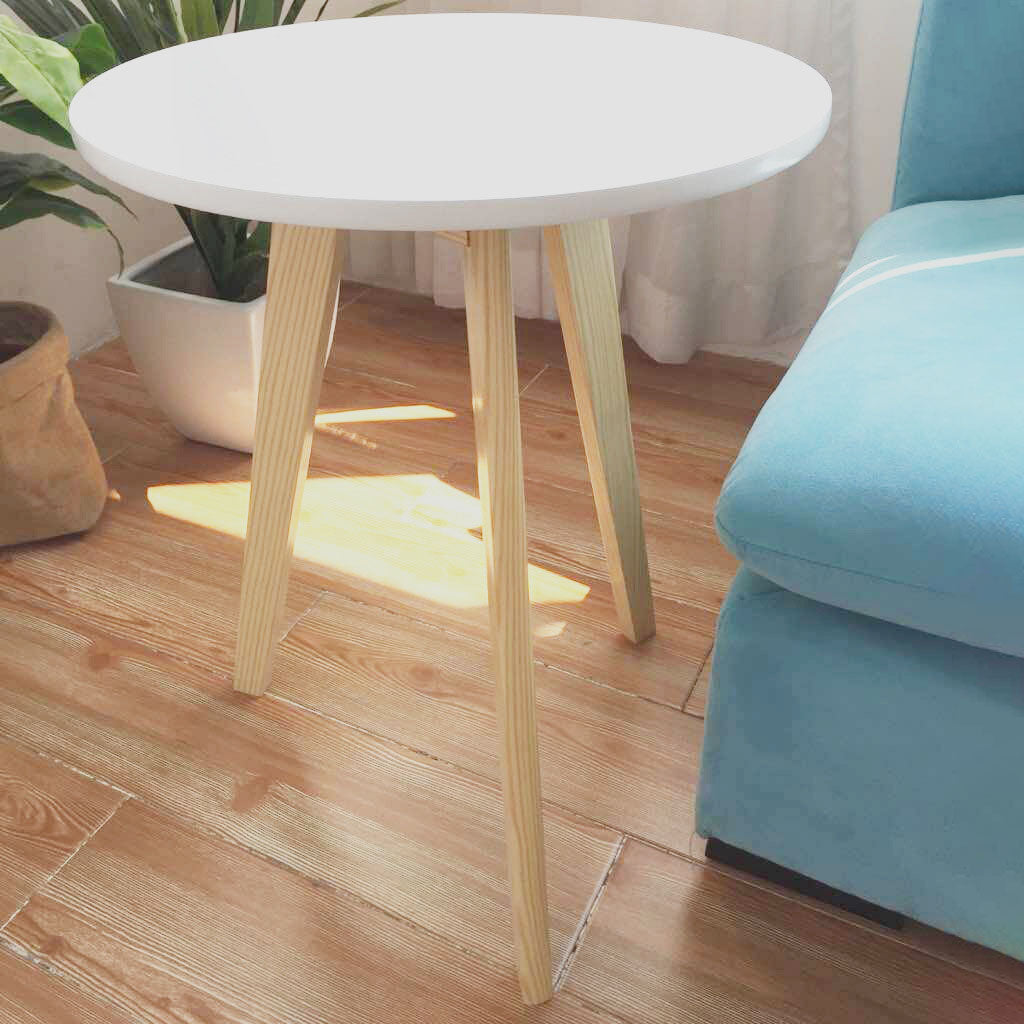 23.62 Inch Wide Scandinavian Sofa Side Accent Table 3 Legs Round Side End Table