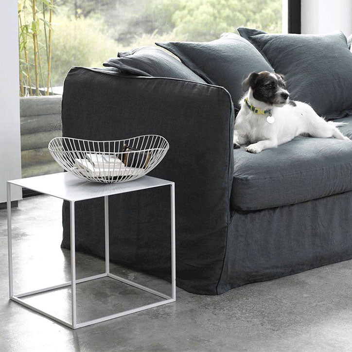 Metal Square Top Side Table 15.75" Tall Frame Base End Table