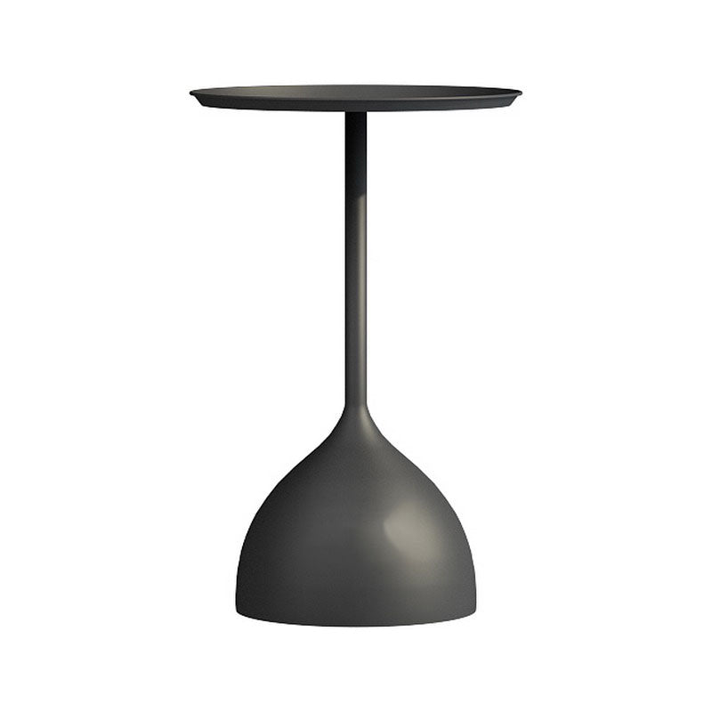 Mid-century Modern 24 " Tall Iron Pedestal End Table Round Tray Top Side Table