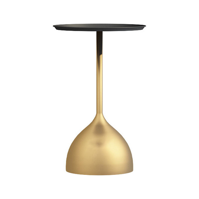 Mid-century Modern 24 " Tall Iron Pedestal End Table Round Tray Top Side Table