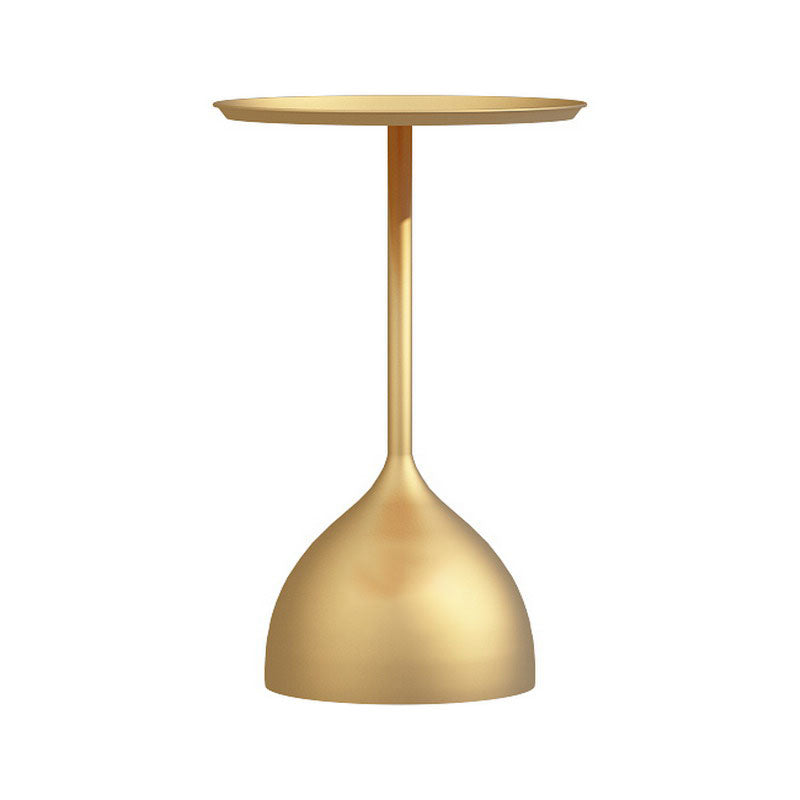 Mid-century Modern 24 " Tall Iron Pedestal End Table Round Tray Top Side Table