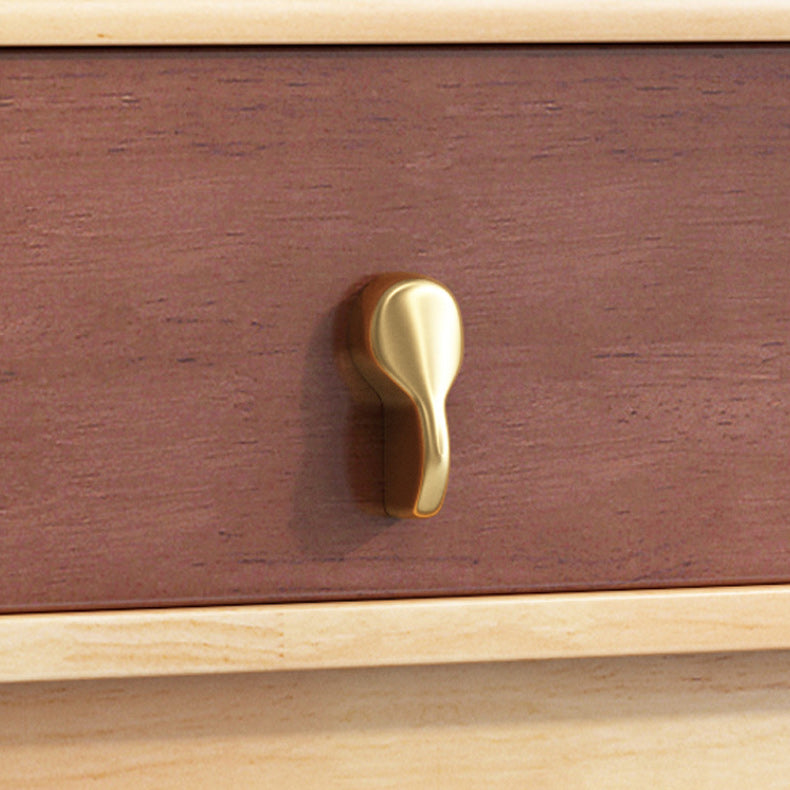 Contemporary Natural Accent Chest with 4 Wooden Legs and Drawers