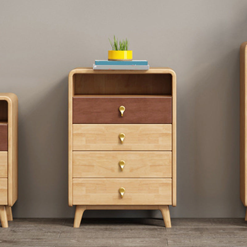 Contemporary Natural Accent Chest with 4 Wooden Legs and Drawers
