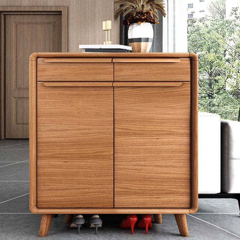Modern Rectangle Wood Side Cabinet Bar Pulls Cabinet With Doors