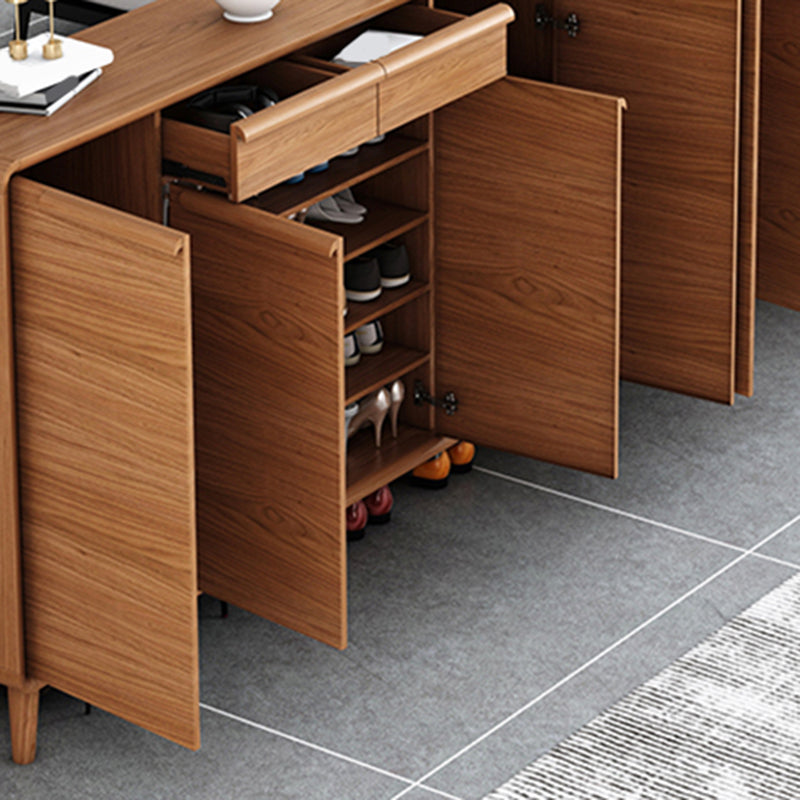 Modern Rectangle Wood Side Cabinet Bar Pulls Cabinet With Doors