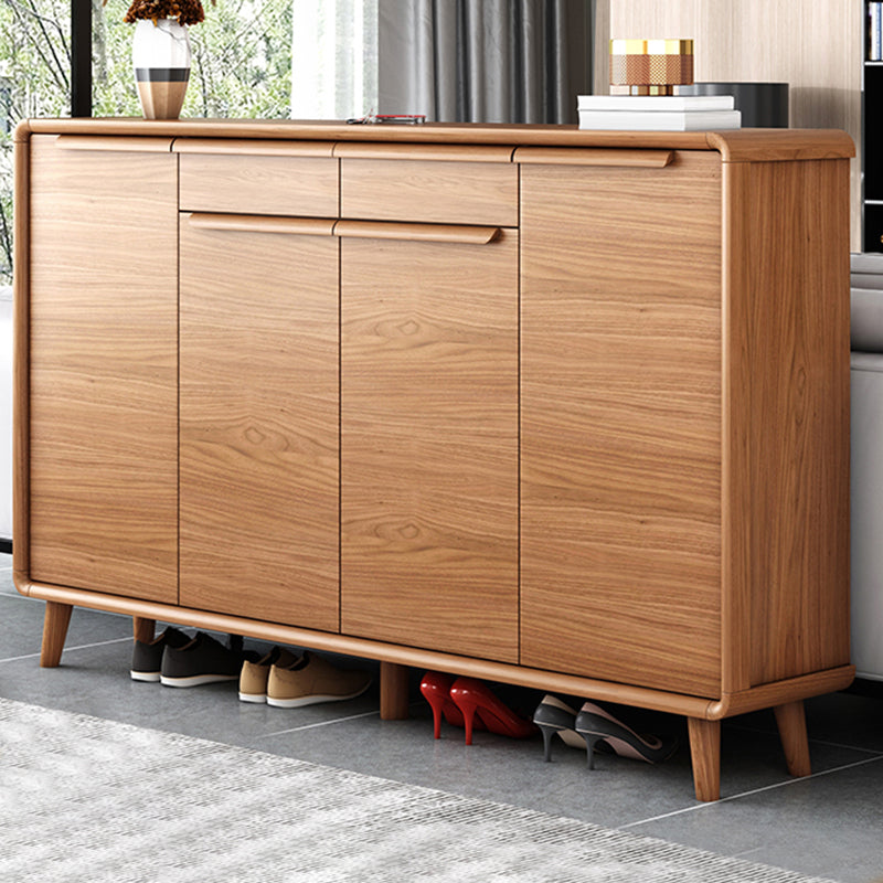 Modern Rectangle Wood Side Cabinet Bar Pulls Cabinet With Doors