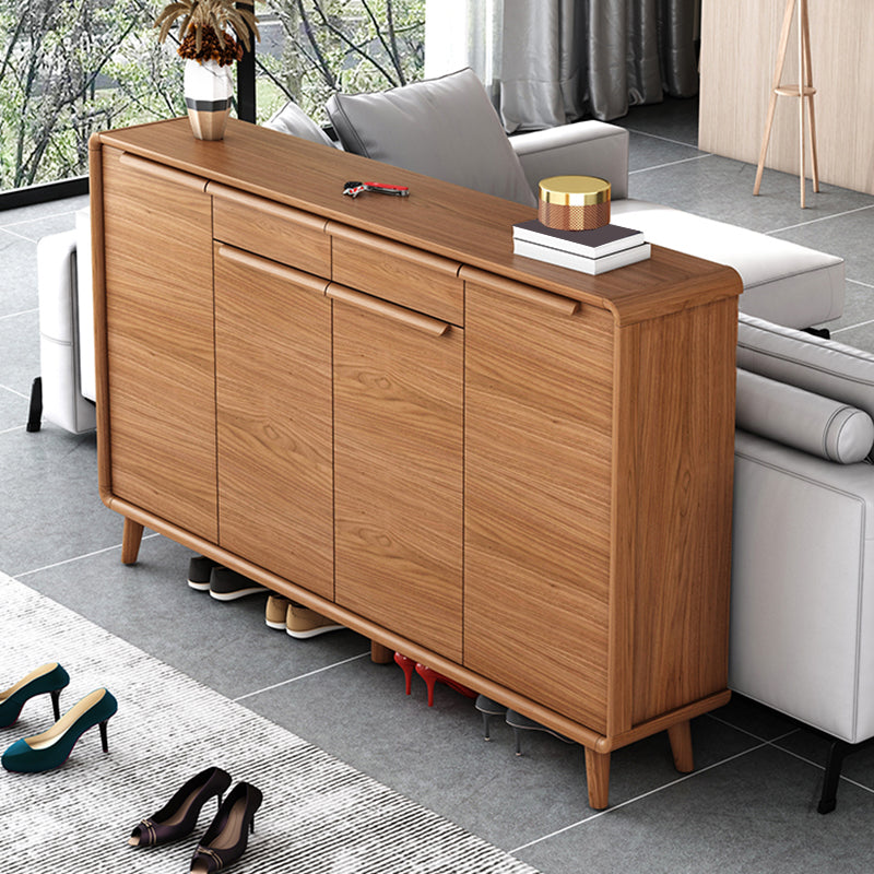 Modern Rectangle Wood Side Cabinet Bar Pulls Cabinet With Doors