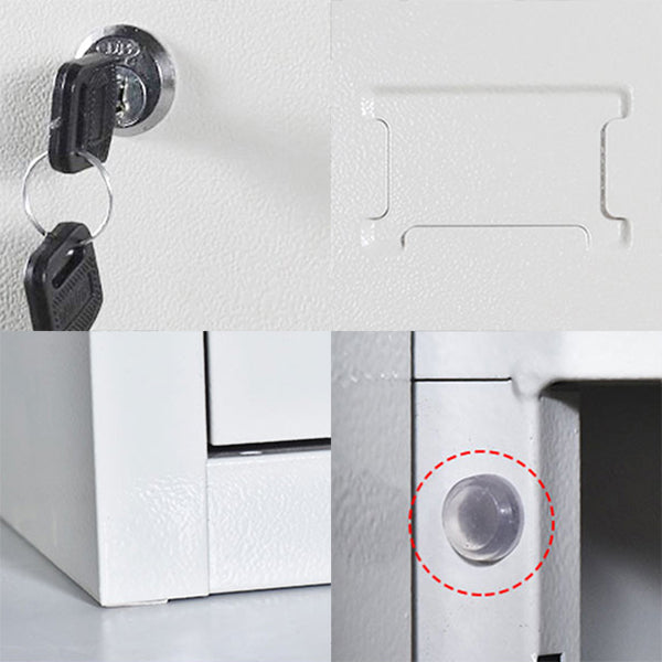 Contemporary Style Metal Wardrobe White Colour Soft Close Doors Wardrobe Closet