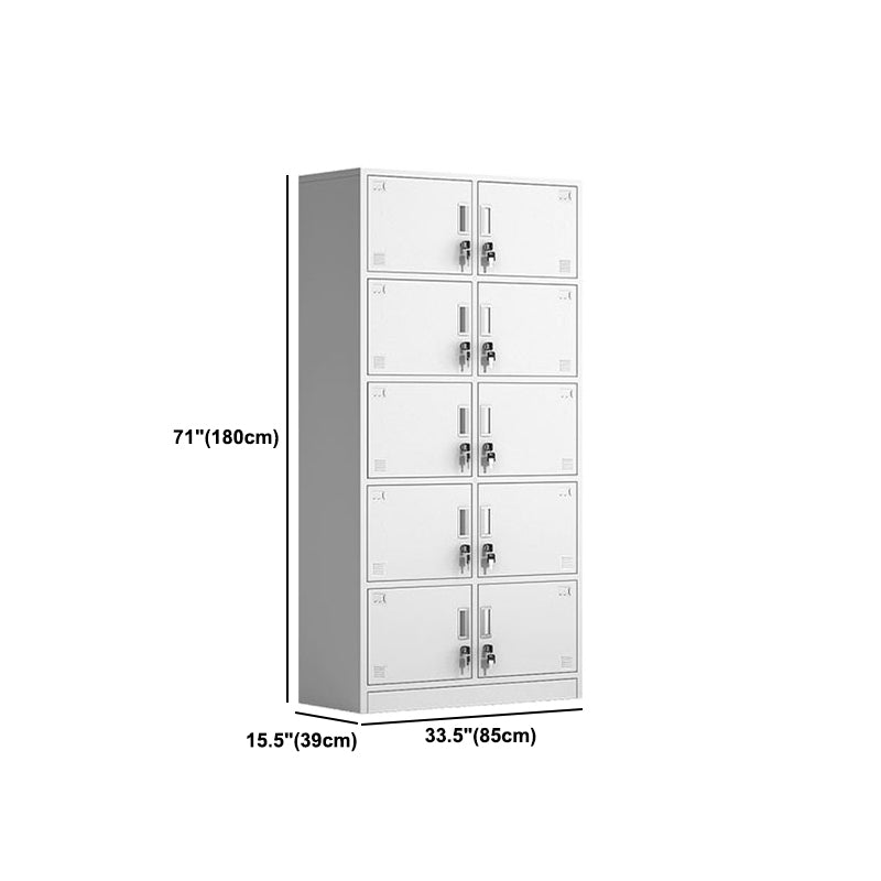 Contemporary Style Metal Wardrobe White Colour Soft Close Doors Wardrobe Closet