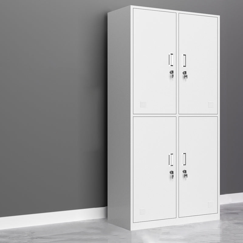Contemporary Wardrobe White Colour Steel Wardrobe Closet with Doors