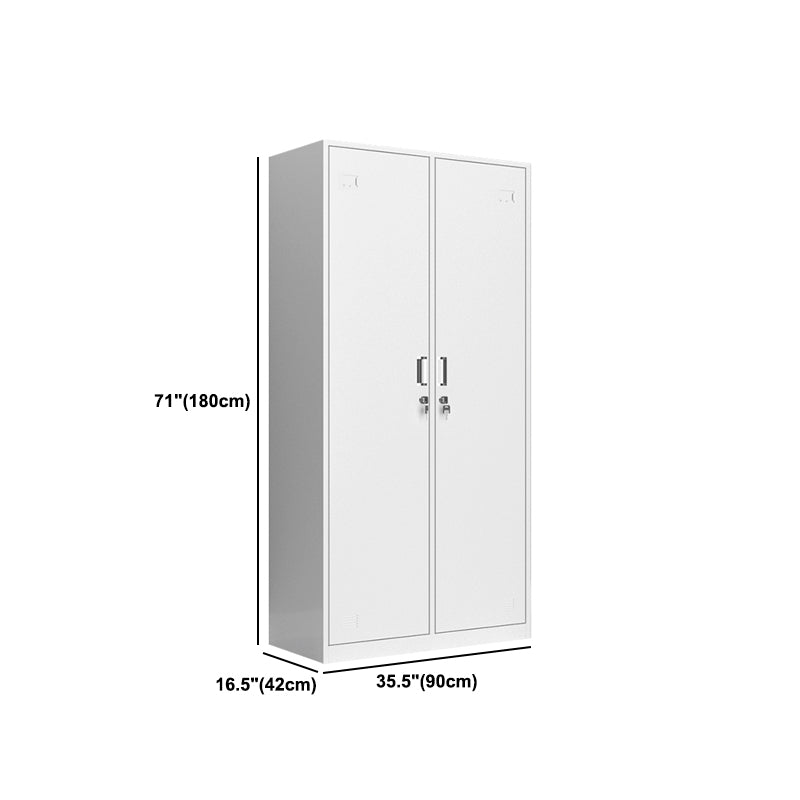 Contemporary Wardrobe White Colour Steel Wardrobe Closet with Doors