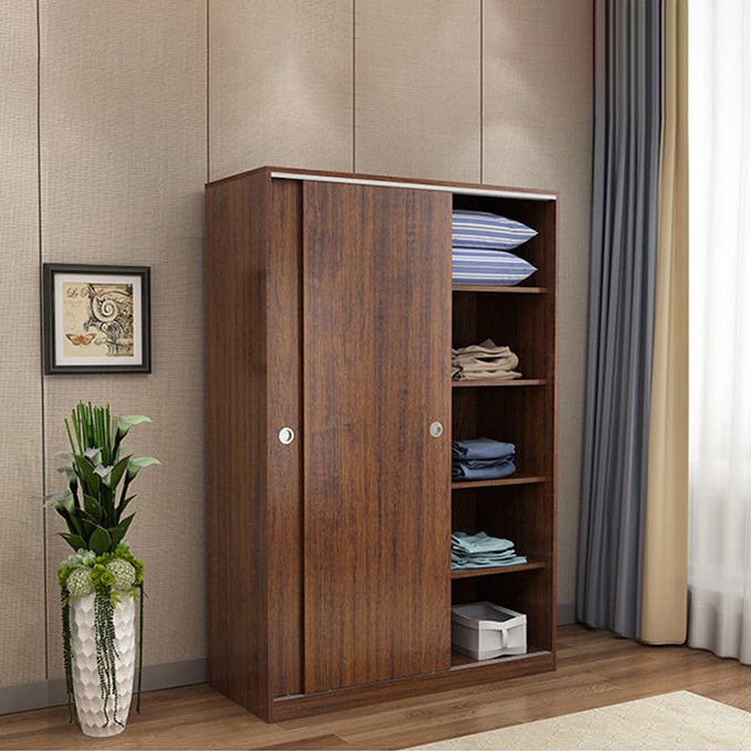 Two Doors Wardrobe Armoire Modern Engineered Wood Wardrobe Closet