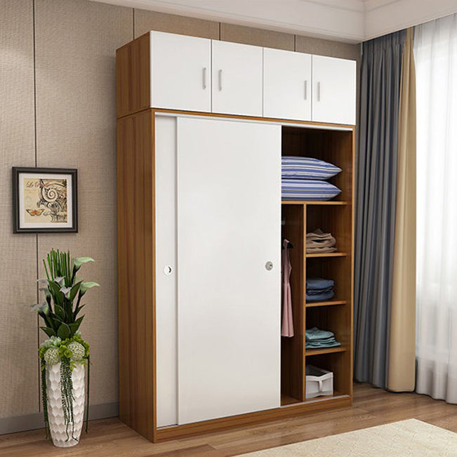 Two Doors Wardrobe Armoire Modern Engineered Wood Wardrobe Closet