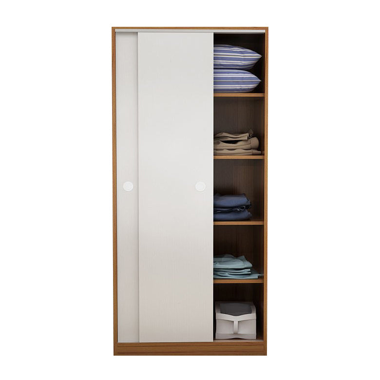 Two Doors Wardrobe Armoire Modern Engineered Wood Wardrobe Closet