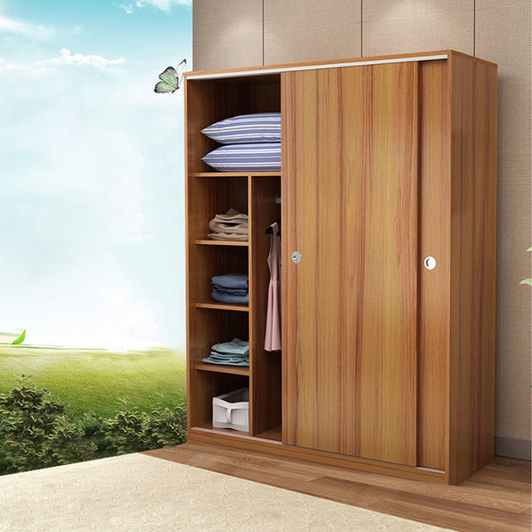 Two Doors Wardrobe Armoire Modern Engineered Wood Wardrobe Closet