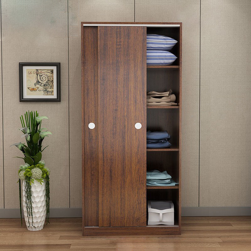 Two Doors Wardrobe Armoire Modern Engineered Wood Wardrobe Closet