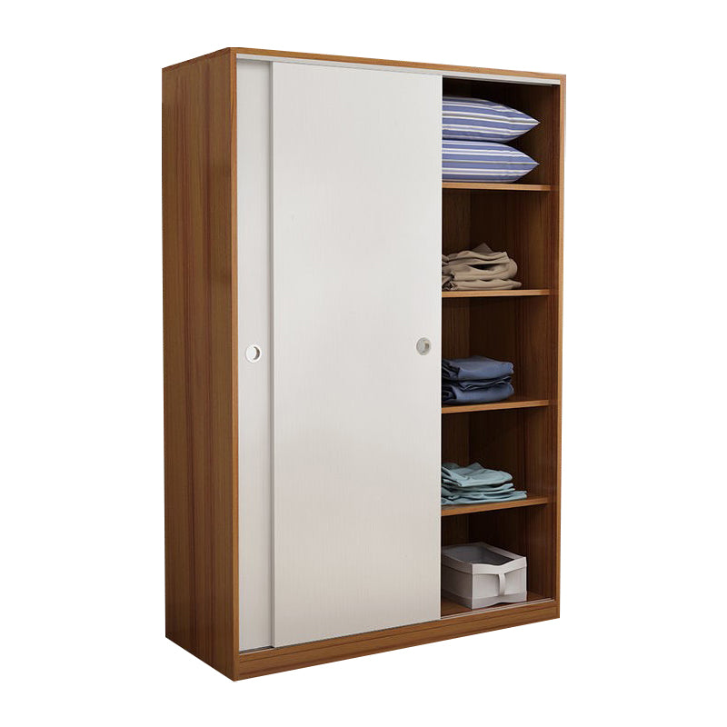 Two Doors Wardrobe Armoire Modern Engineered Wood Wardrobe Closet