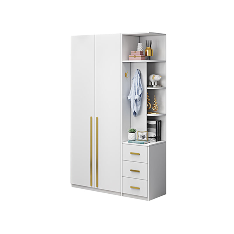 White Colour Wooden Wardrobe Soft Close Door Wardrobe Closet with Garment Rod