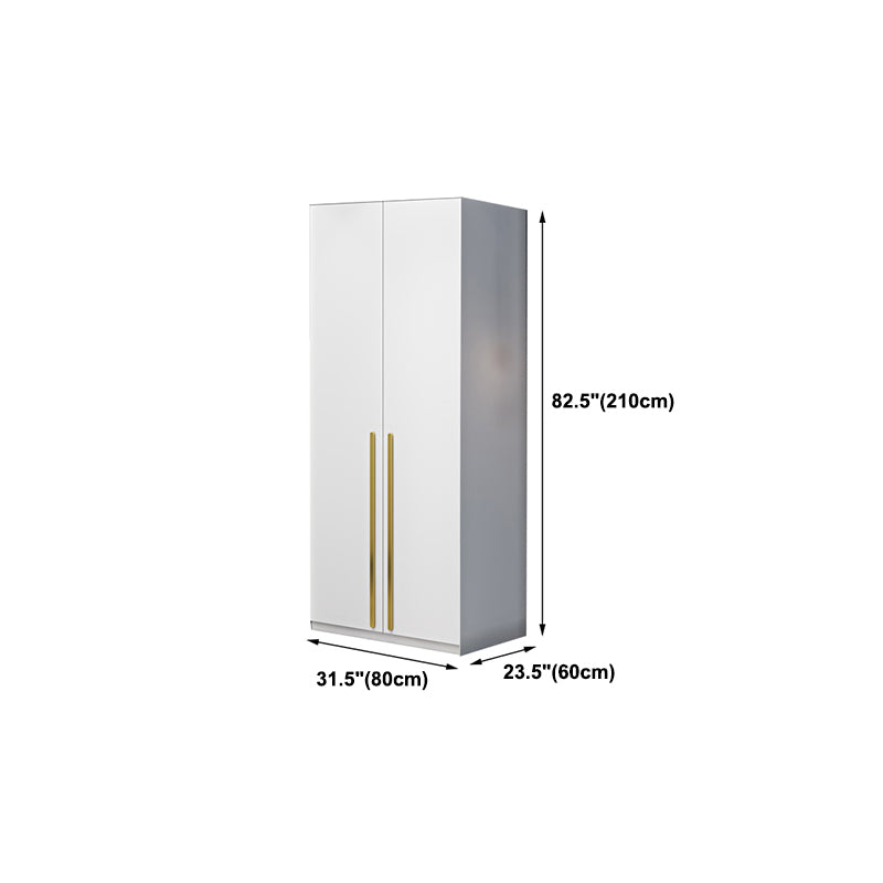 White Colour Wooden Wardrobe Soft Close Door Wardrobe Closet with Garment Rod