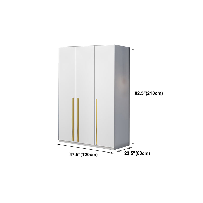 White Colour Wooden Wardrobe Soft Close Door Wardrobe Closet with Garment Rod