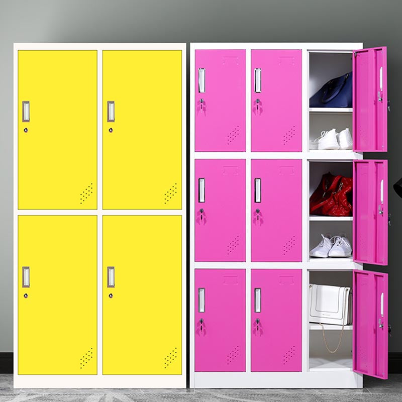 Metal Matte Finish Cabinet Contemporary Style Storage Cabinet with Hinged Doors