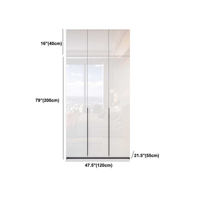 Contemporary Wooden Wardrobe White Colour Wardrobe Closet with Garment Rod