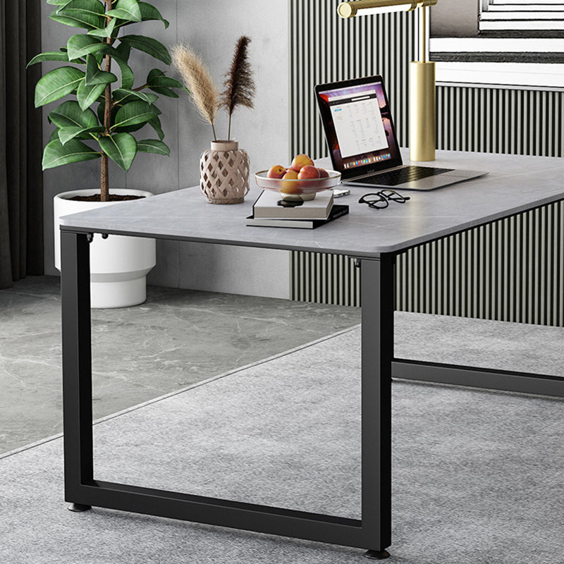 Contemporary Writing Desk 29.5" H Rectangular Office Desk with Metal Legs