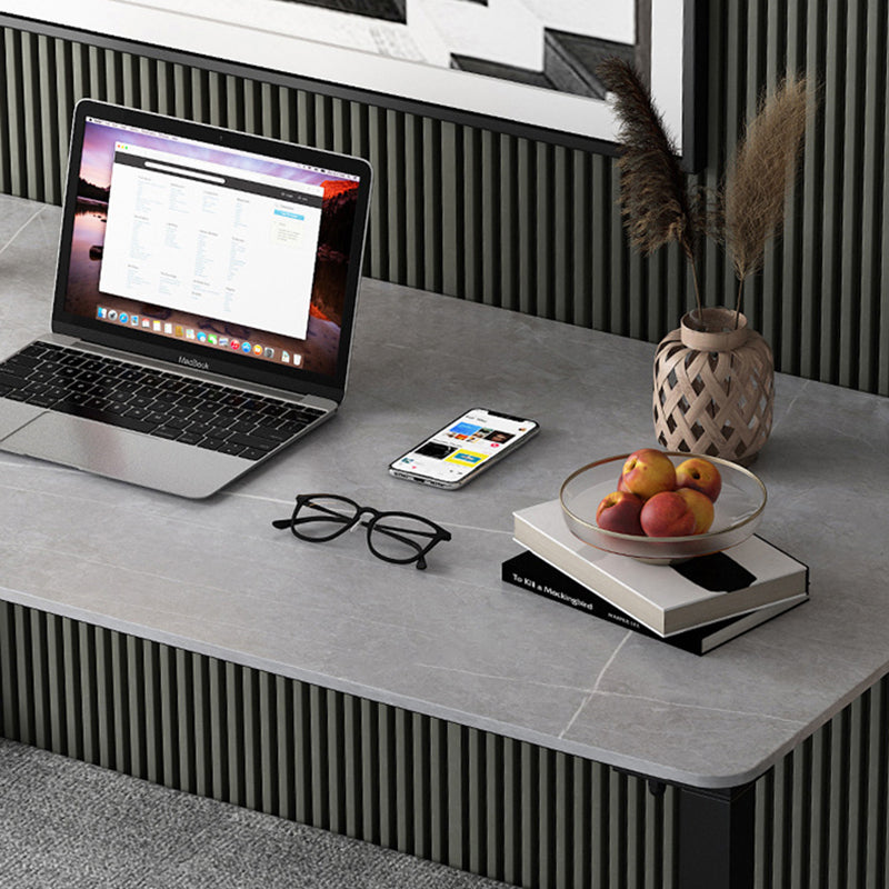 Contemporary Writing Desk 29.5" H Rectangular Office Desk with Metal Legs