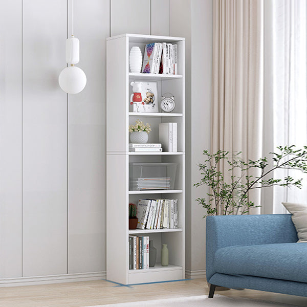 Contemporary Closed Back Book Shelf Engineered Wood Office Bookcase with Shelves