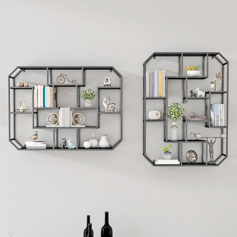 7.1" W Wall Unit Book Shelf Metal Open Shelf Bookcase for Home