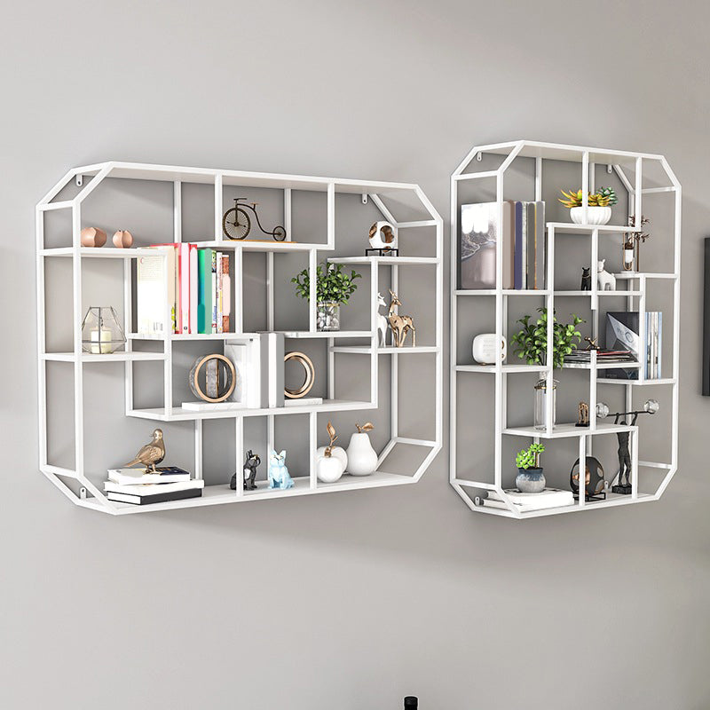 7.1" W Wall Unit Book Shelf Metal Open Shelf Bookcase for Home