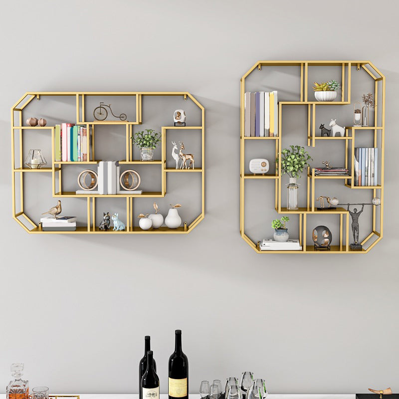 7.1" W Wall Unit Book Shelf Metal Open Shelf Bookcase for Home