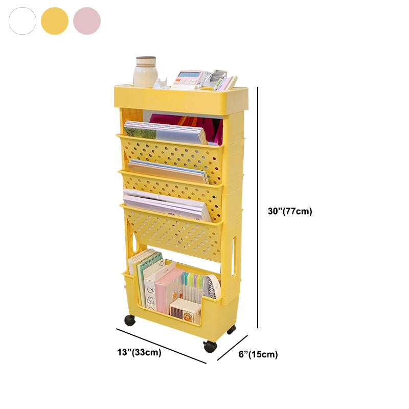 Urban 4-Tier Shelf Bookcase Plastic/Acrylic Bookshelf with Caster