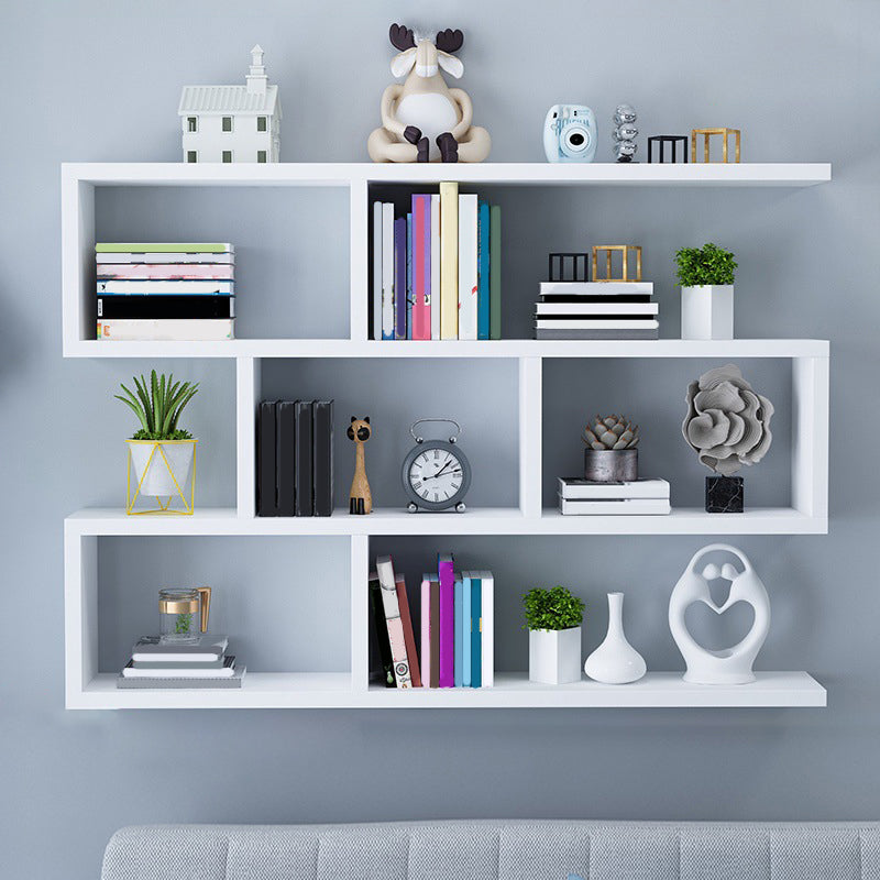 Wall Unit Open Book Shelf Modern Engineered Wood Shelf Bookcase for Home