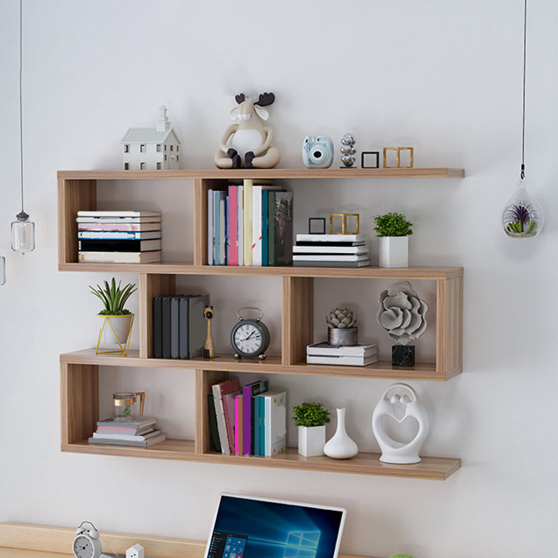 Wall Unit Open Book Shelf Modern Engineered Wood Shelf Bookcase for Home