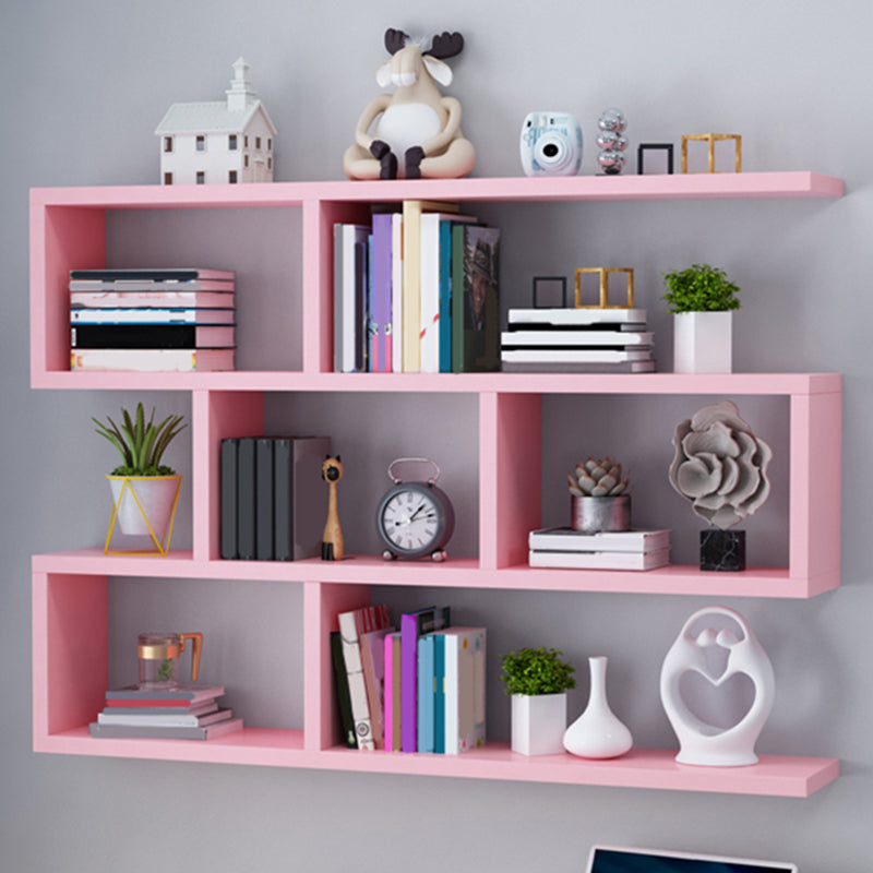 Wall Unit Open Book Shelf Modern Engineered Wood Shelf Bookcase for Home