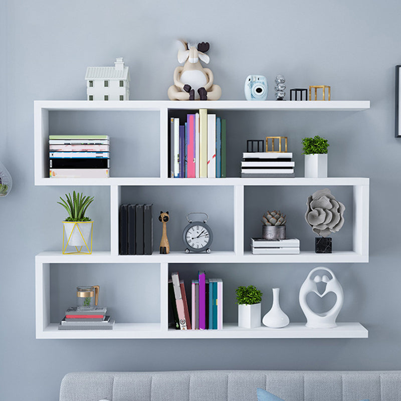 Wall Unit Open Book Shelf Modern Engineered Wood Shelf Bookcase for Home