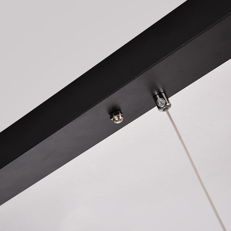 Black Geometrical over Island Lighting Simplicity Aluminum LED Hanging Lamp